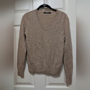 Quince Cashmere V Neck Brown Tan Size Small S
